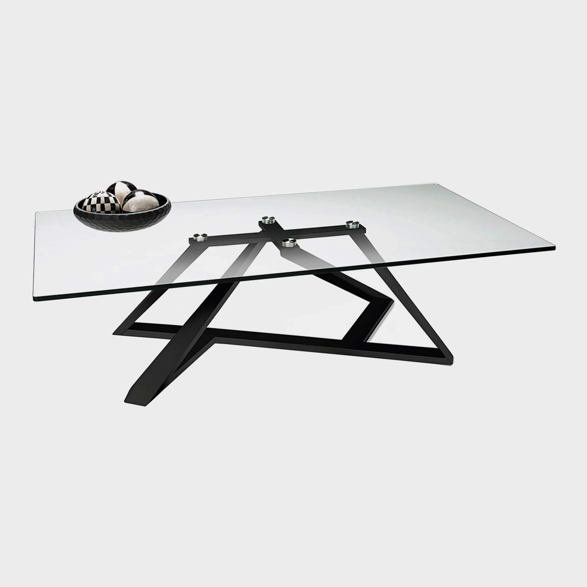 Leo - Coffee Table In Glass & Black Metal Frameoutdoor coffee table for patio or lounge