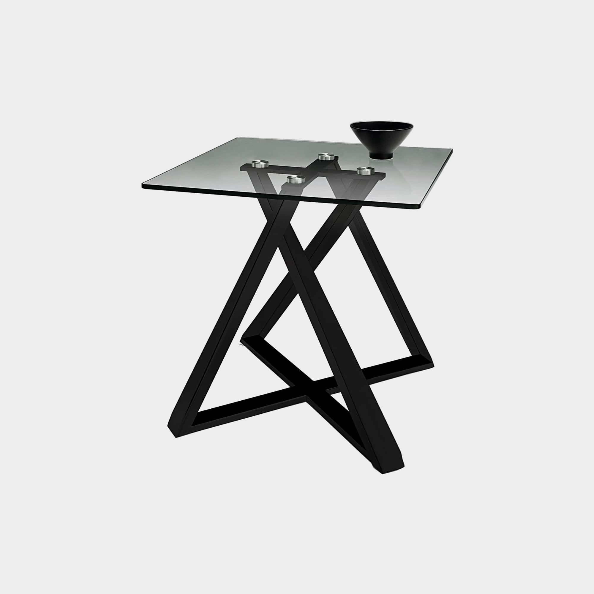 Leo - Lamp Table In Glass & Black Metal Frameoutdoor side table for patio furniture
