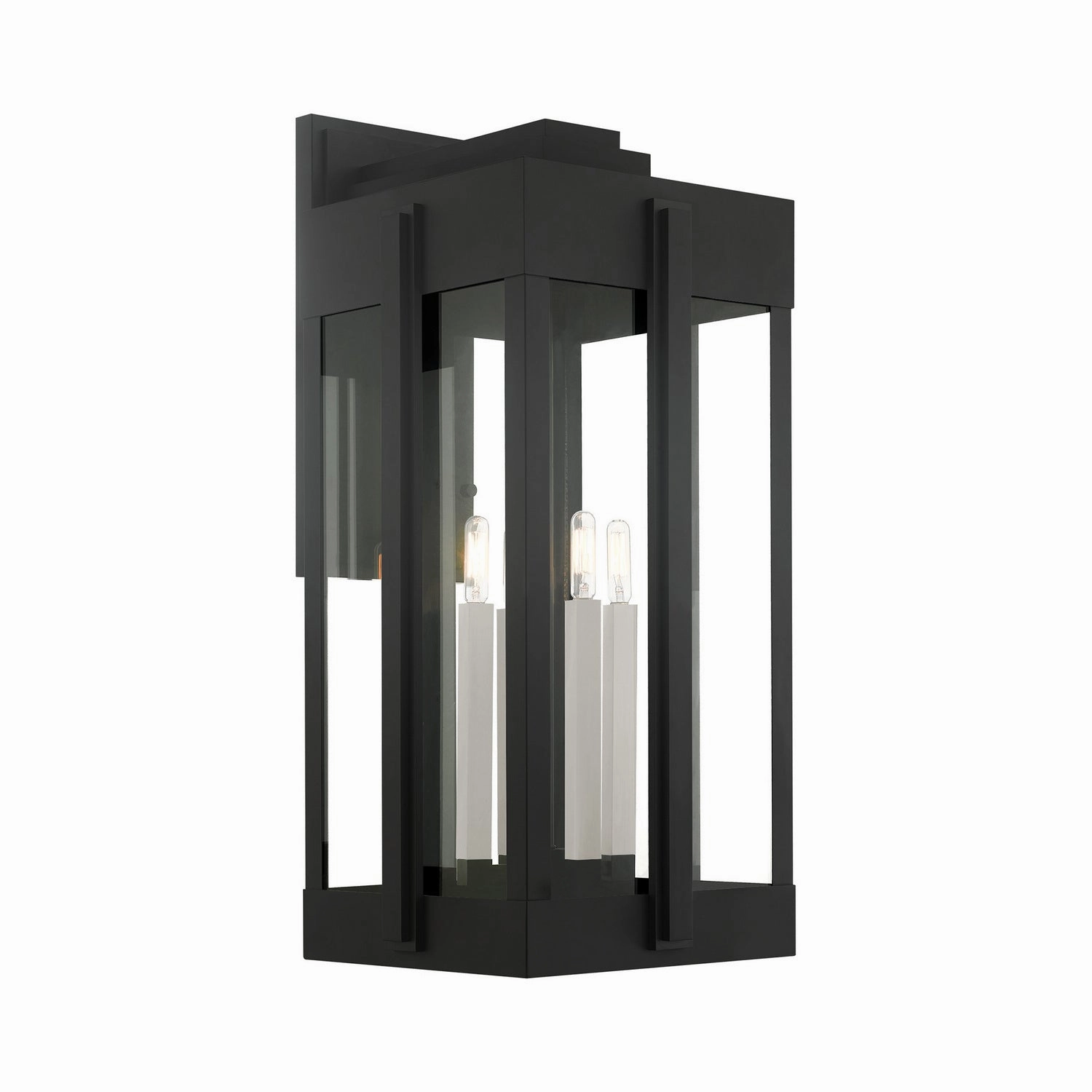 Lexington Four Light Outdoor Wall Lantern BlackOutdoor wall sconces with motion sensor