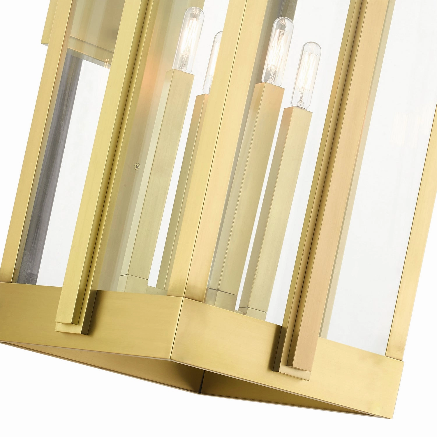 Lexington Four Light Outdoor Wall Lantern Natural Brass