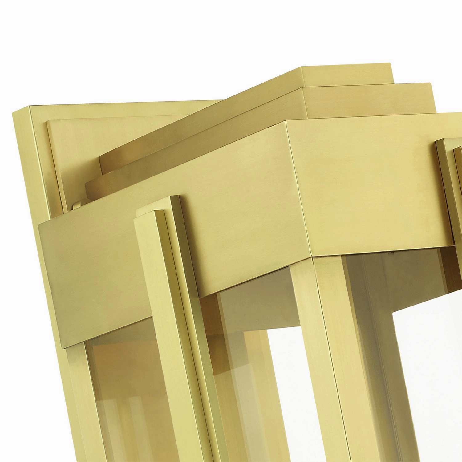 Lexington Four Light Outdoor Wall Lantern Natural Brass