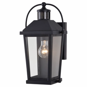 Lexington One Light Outdoor Motion Sensor Wall Mount Textured BlackOutdoor wall sconces with motion sensor