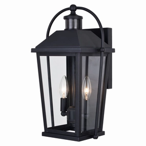 Lexington Two Light Outdoor Motion Sensor Wall Light Textured BlackOutdoor wall sconces with motion sensor