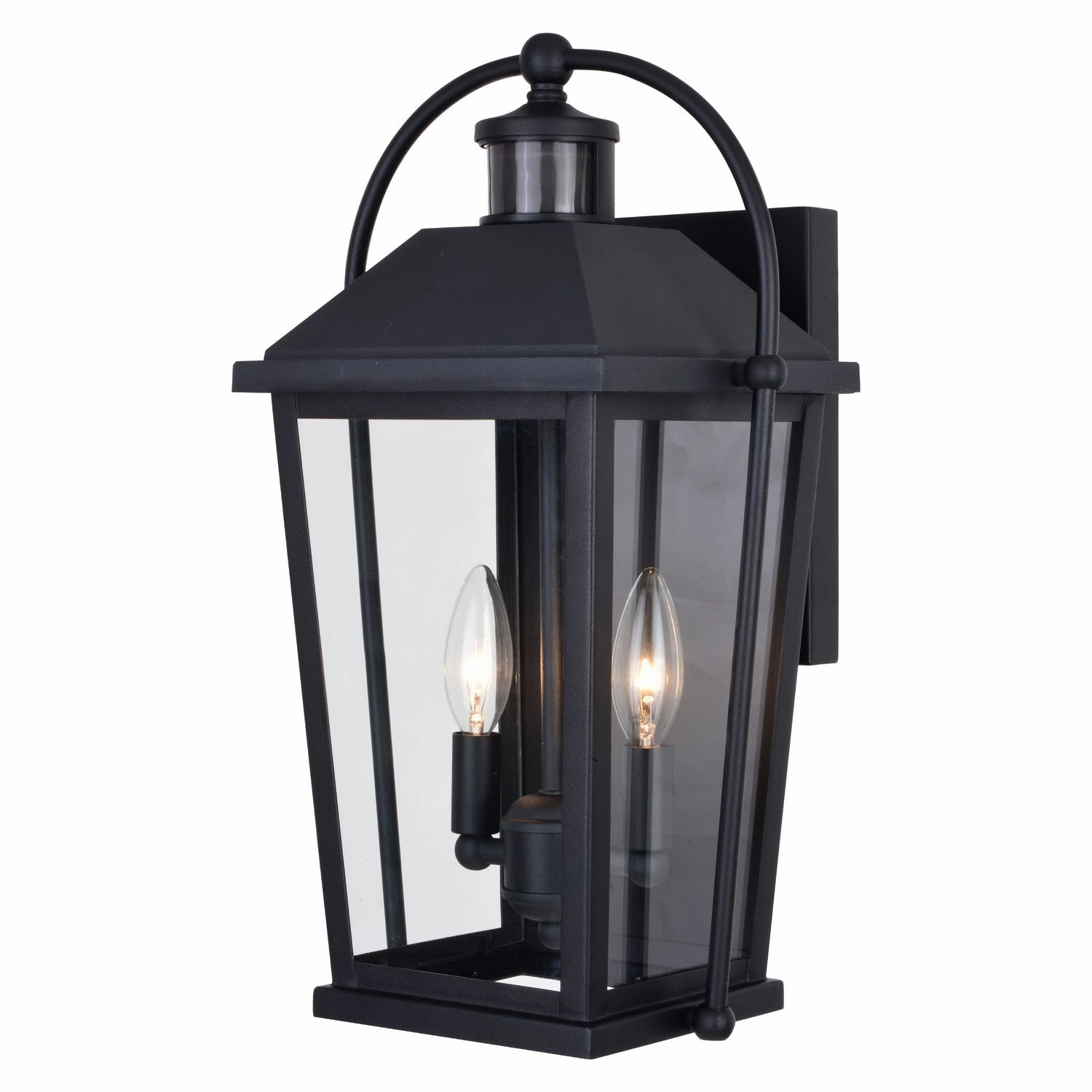 Lexington Two Light Outdoor Motion Sensor Wall Light Textured BlackOutdoor wall sconces with motion sensor
