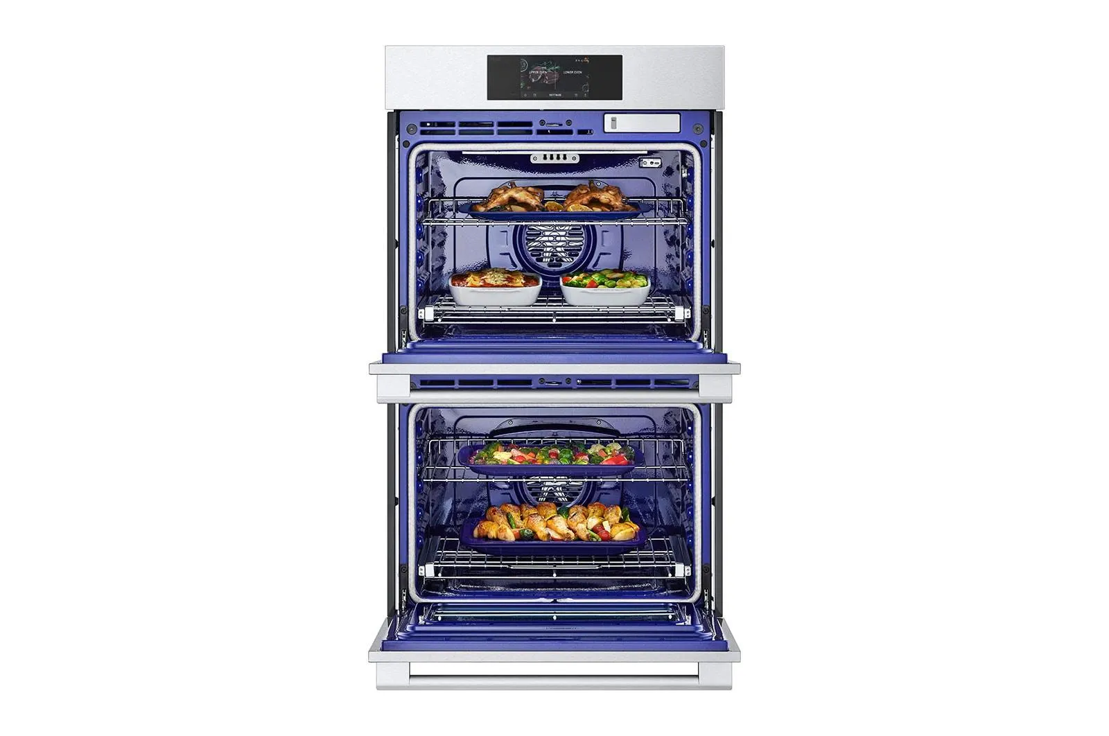 Lg WDES9428F Lg Studio 9.4 Cu. Ft. Smart Instaview? Electric Double Built-In Wall Oven With Air Fry & Steam Sous Vide