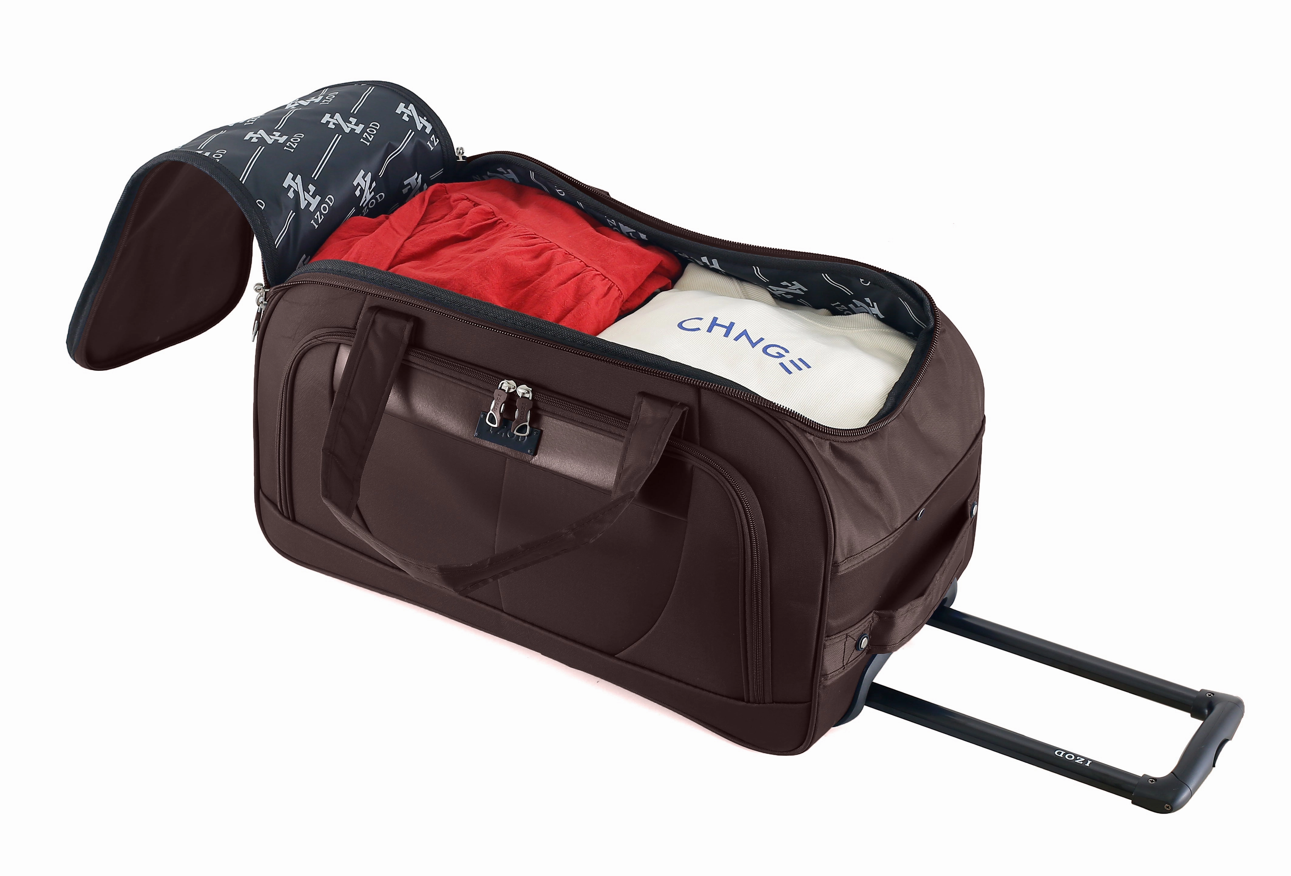 Izod Carol Nylon Soft Shell Lightweight Duffel 360 Dual Spinning Wheels Combo Lock 4 Piece Tylley Bag Set MustHave Steals Trending Savings Now