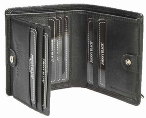 Johnny Black Chicago 12Cc Stud Closure Leather Wallet - Rfid | Black Exclusive Hot Pick Online Exclusive Deal