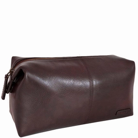 Limited Time Steal Last Chance Steal Hidesign Charles Leather Shave Toilet Travel Kit With Waterproof Interior Brown