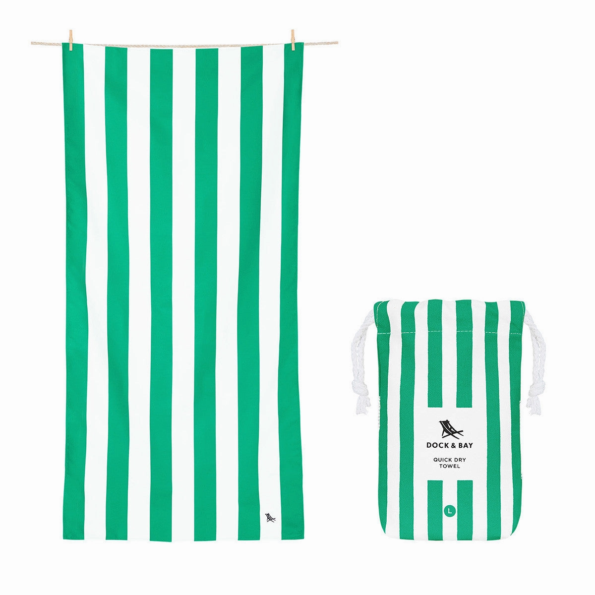 Dock & Bay Beach Towel Cabana Collection L 100% Recycled Cancun Green Flash Discount Today