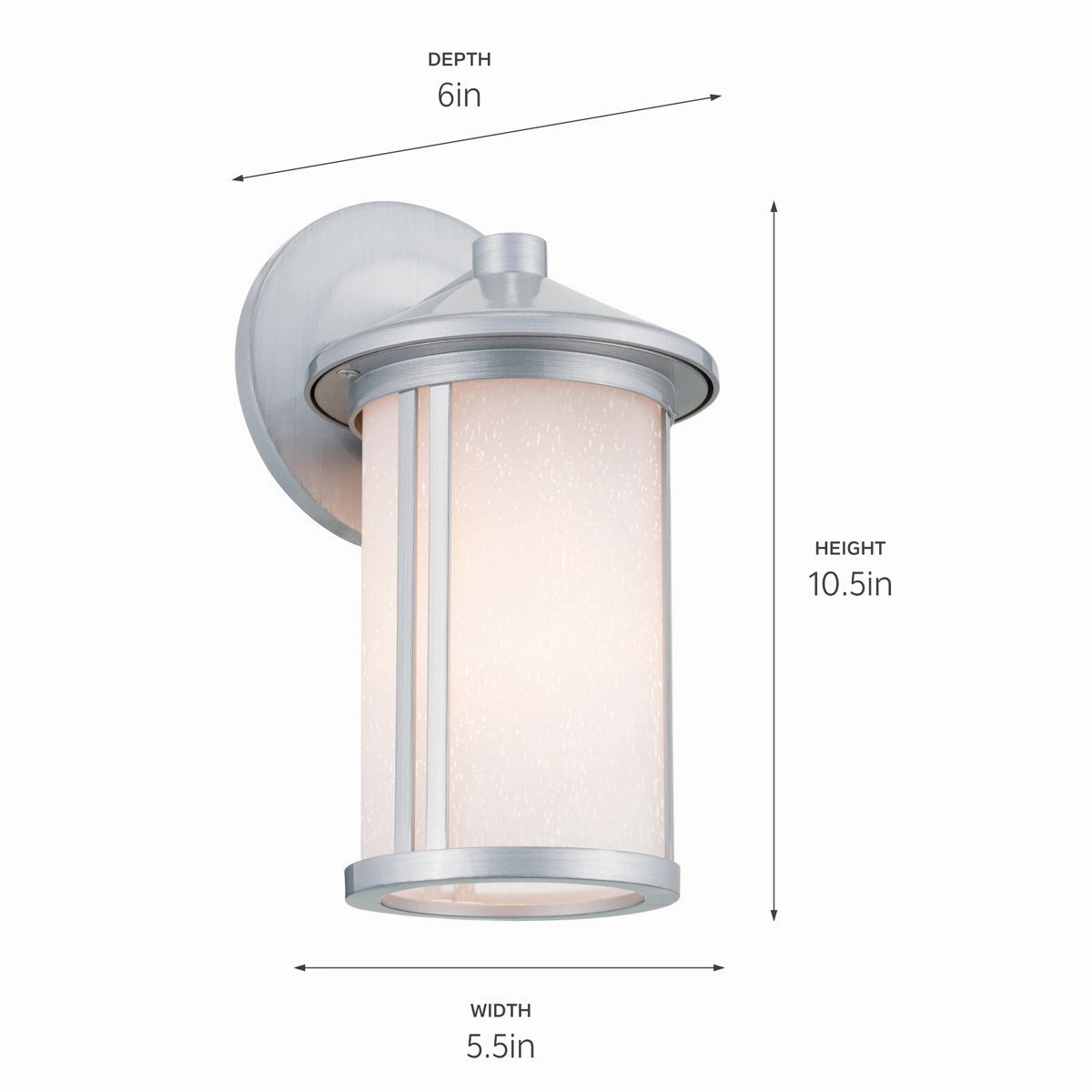 Lombard One Light Outdoor Wall Mount Brushed Aluminum