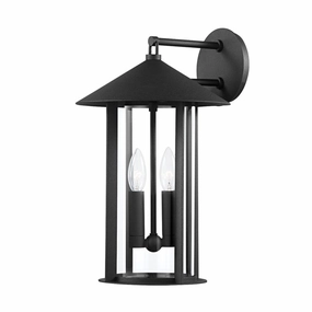 Long Beach Two Light Outdoor Wall Sconce Textured BlackOutdoor wall sconces with motion sensor