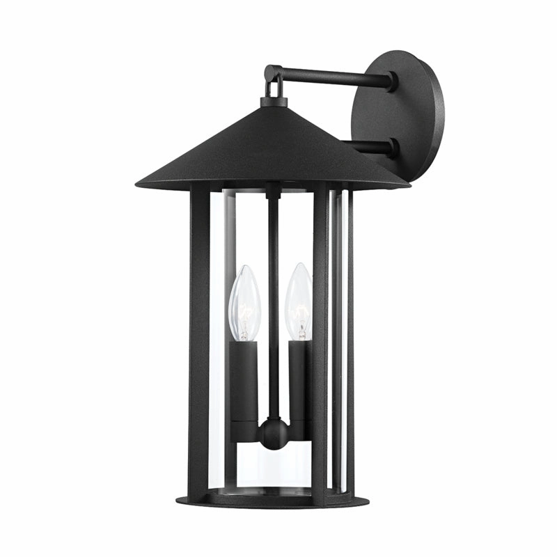 Long Beach Two Light Outdoor Wall Sconce Textured BlackOutdoor wall sconces with motion sensor