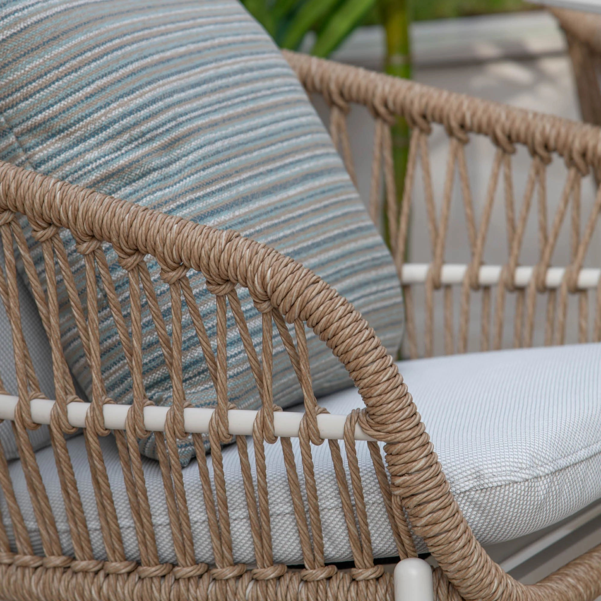 Longboat Key - 240cm Dining Set With 8 Chairs With Wicker Weave Side Effect & Sintered Stone Top