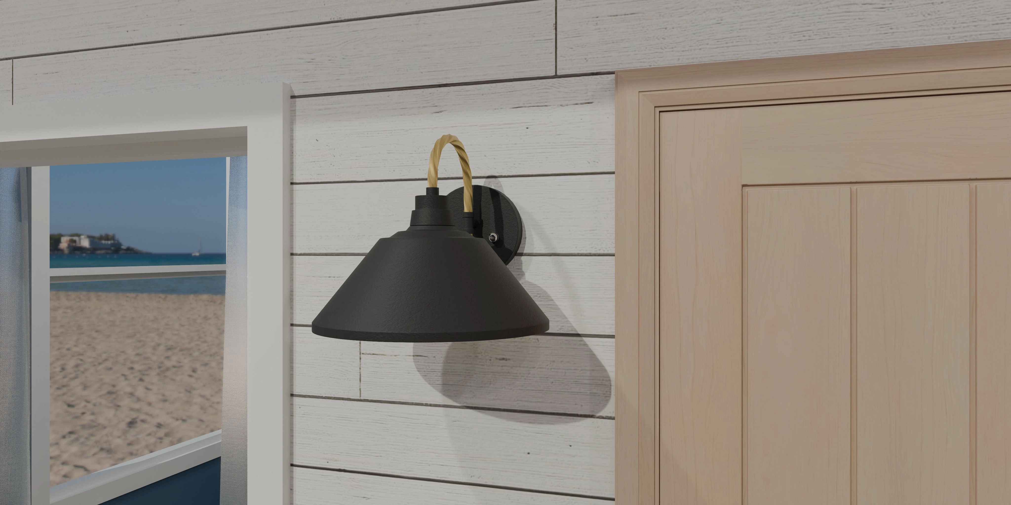 Longshore One Light Outdoor Lantern Matte Black