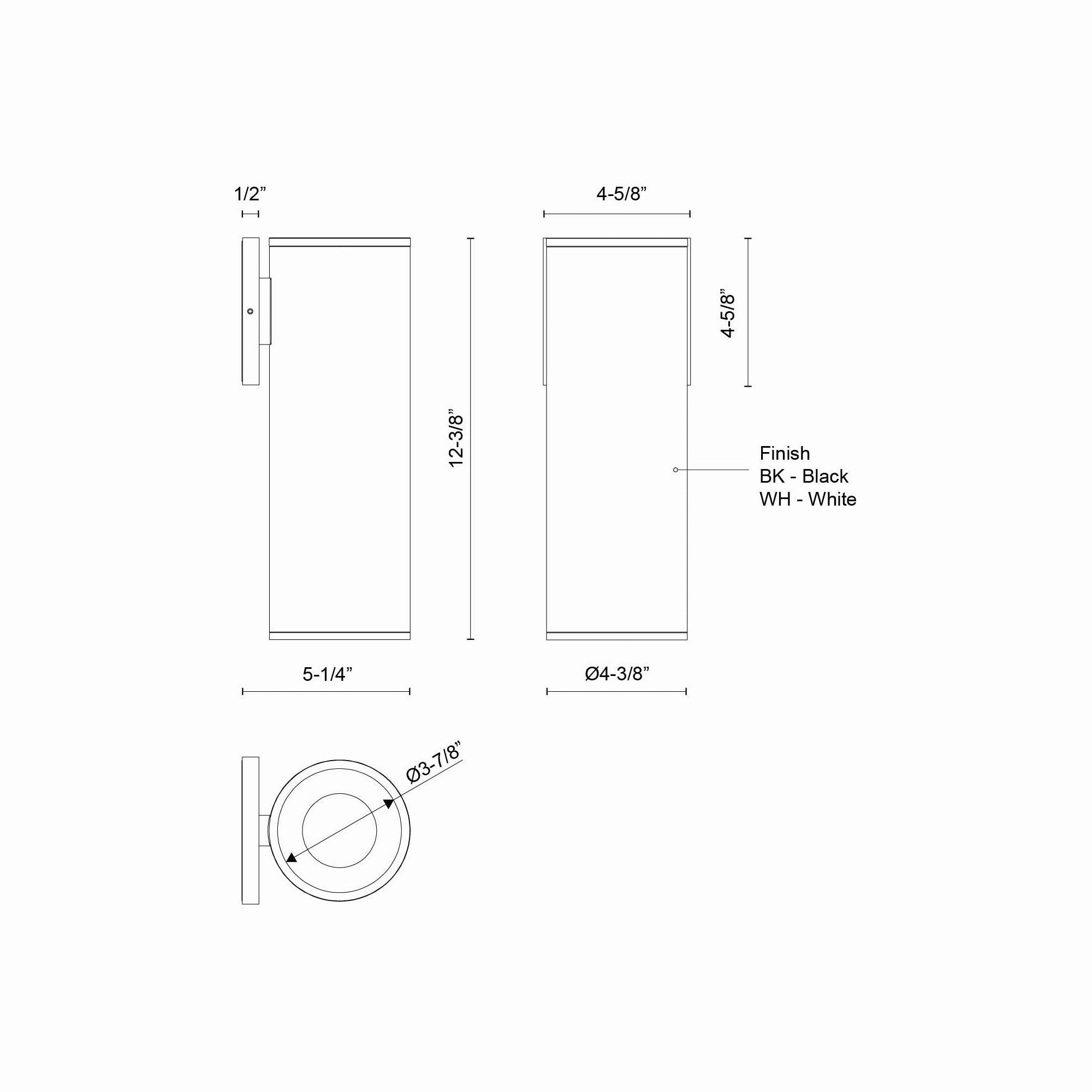 Lorna 12" (4" Dia.) LED Wall Sconce