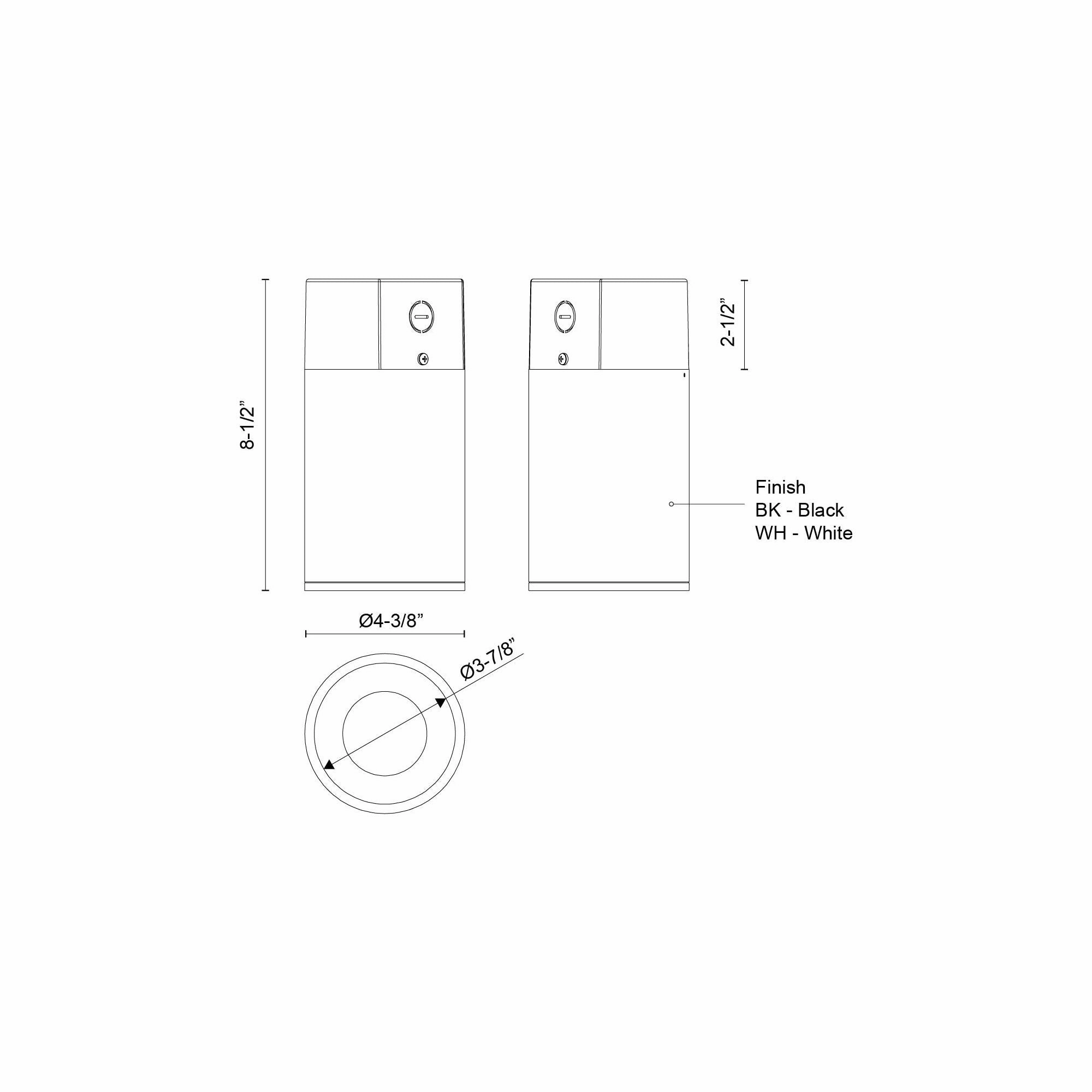 Lorna 8" (4" Dia.) LED Concrete Ceiling Mount