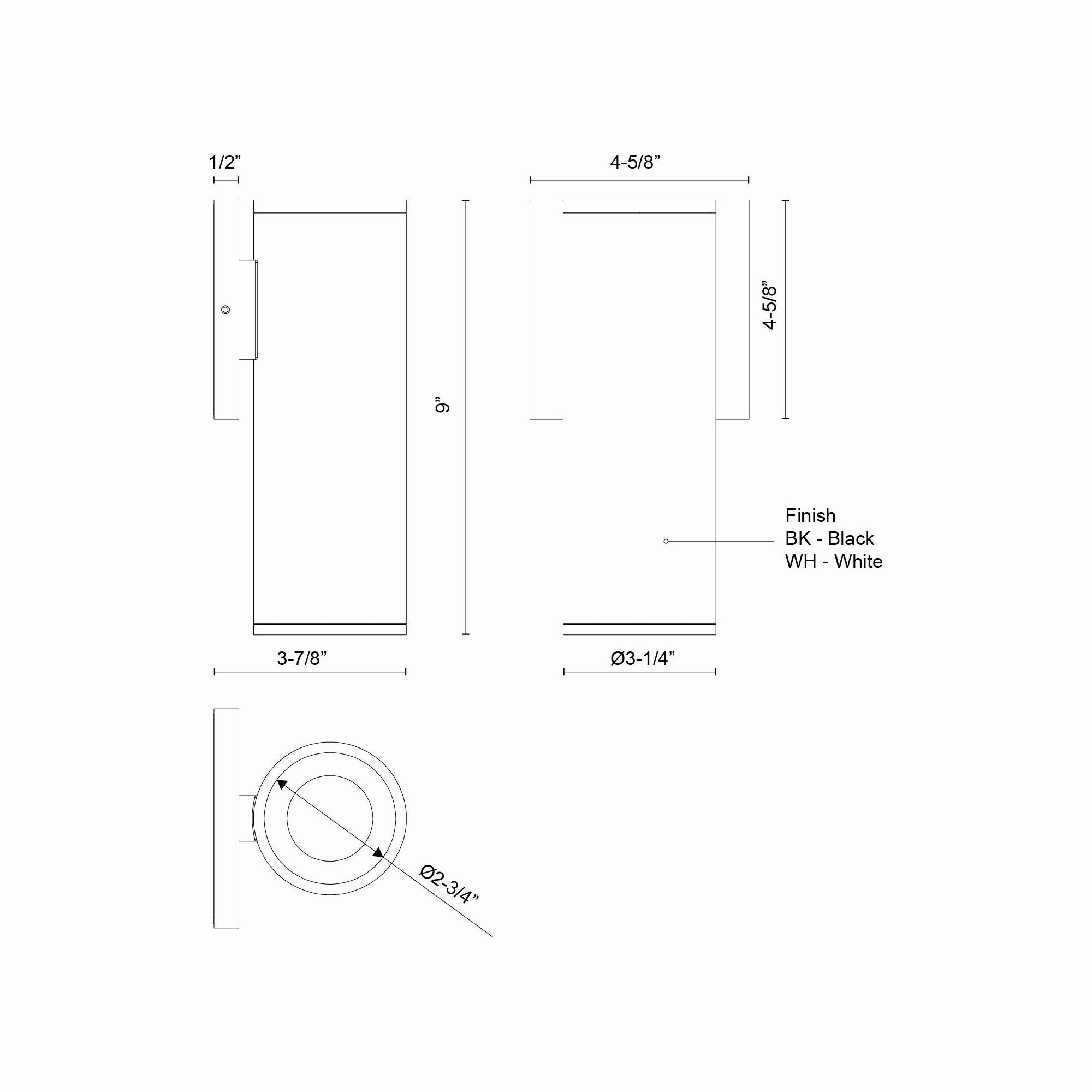 Lorna 9" (3" Dia.) LED Wall Sconce
