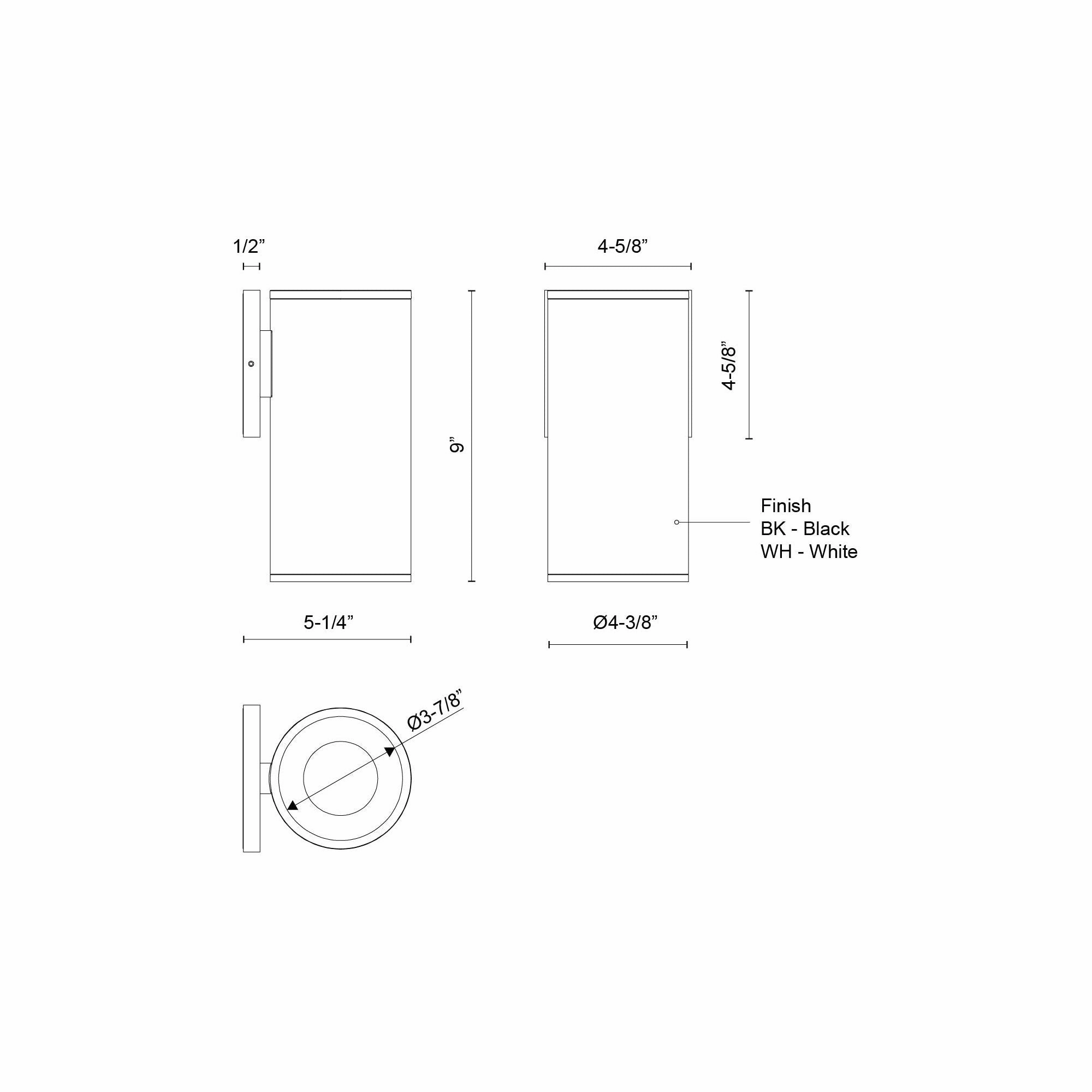Lorna 9" (4" Dia.) LED Wall Sconce