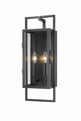 Lucian Two Light Outdoor Wall Sconce BlackOutdoor wall sconces with motion sensor