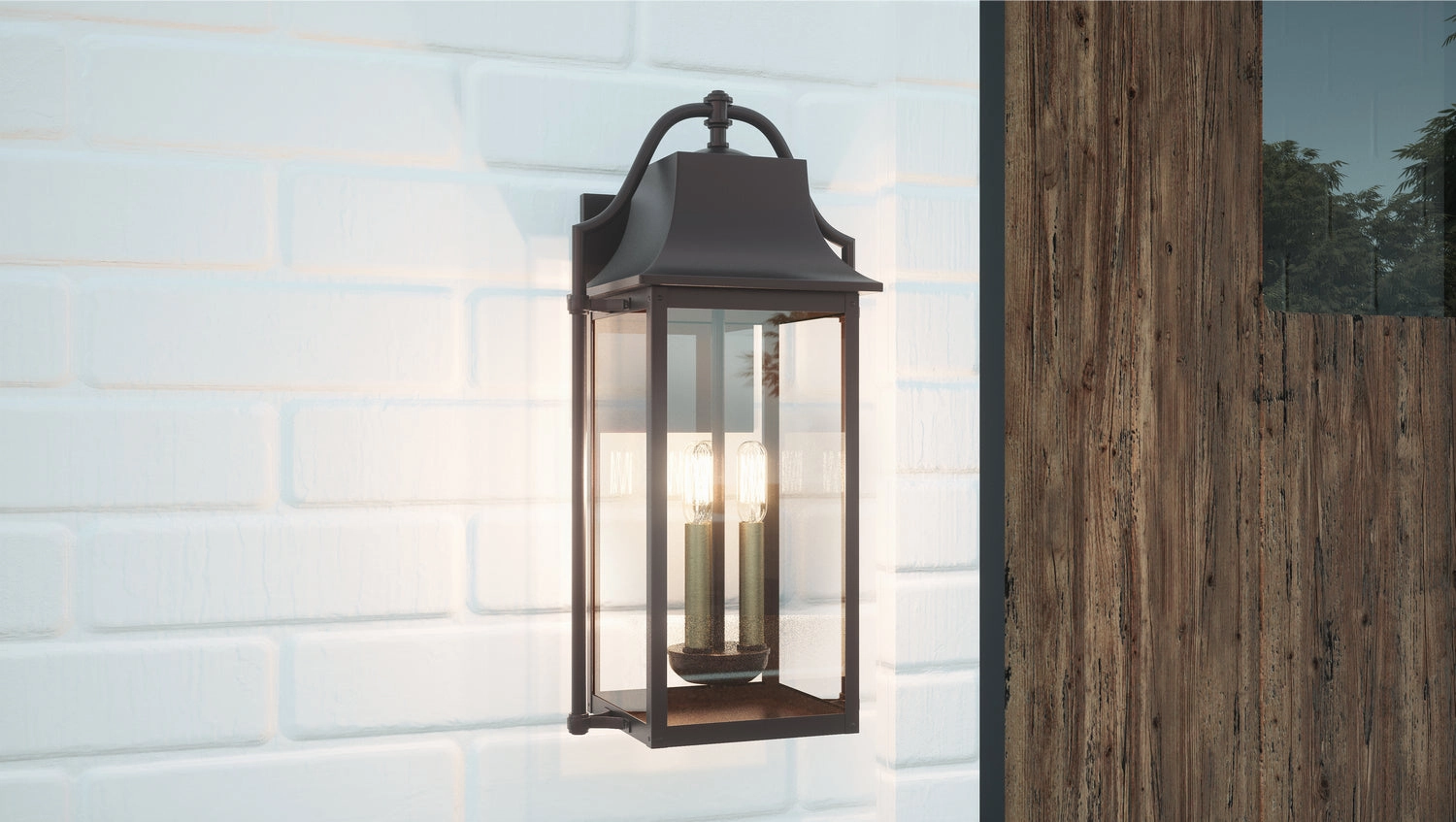 Manning Three Light Outdoor Wall Mount Western Bronze