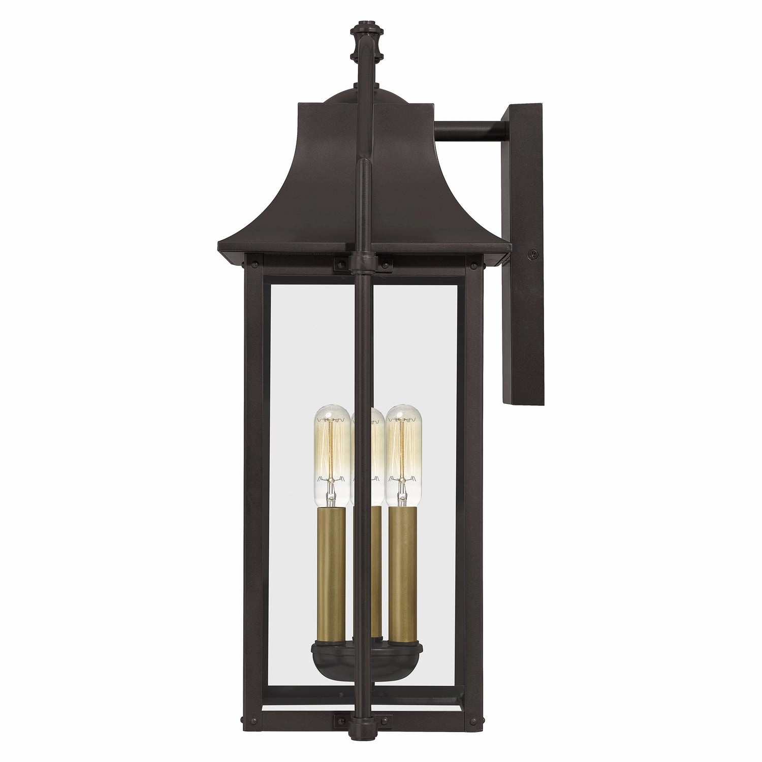 Manning Three Light Outdoor Wall Mount Western Bronze