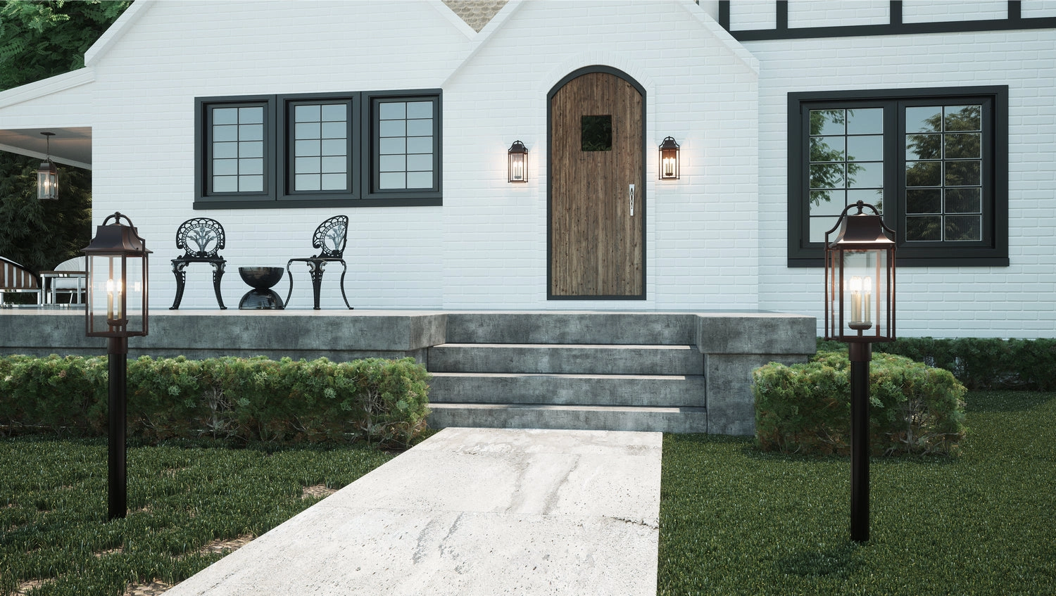 Manning Two Light Outdoor Wall Mount Western Bronze