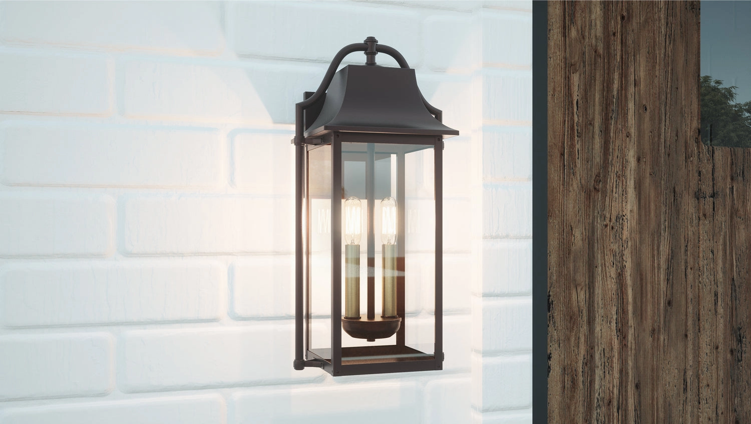 Manning Two Light Outdoor Wall Mount Western Bronze