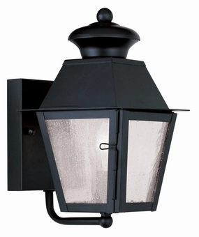 Mansfield One Light Outdoor Wall Lantern BlackOutdoor wall sconces with motion sensor