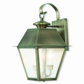 Mansfield Two Light Outdoor Wall Lantern Vintage PewterOutdoor wall sconces with motion sensor