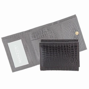 Surprise Offer Now Manzoni Leather Croc Print Women'S Wallet (Style W41C) - Sale - Brown