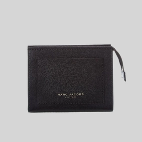 Price Drop Frenzy Marc Jacobs The Grind Leather Cosmetic Bag Black S202L01Pf22