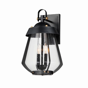 Mariner Two Light Outdoor Wall Sconce Black / Antique BrassOutdoor wall sconces with motion sensor
