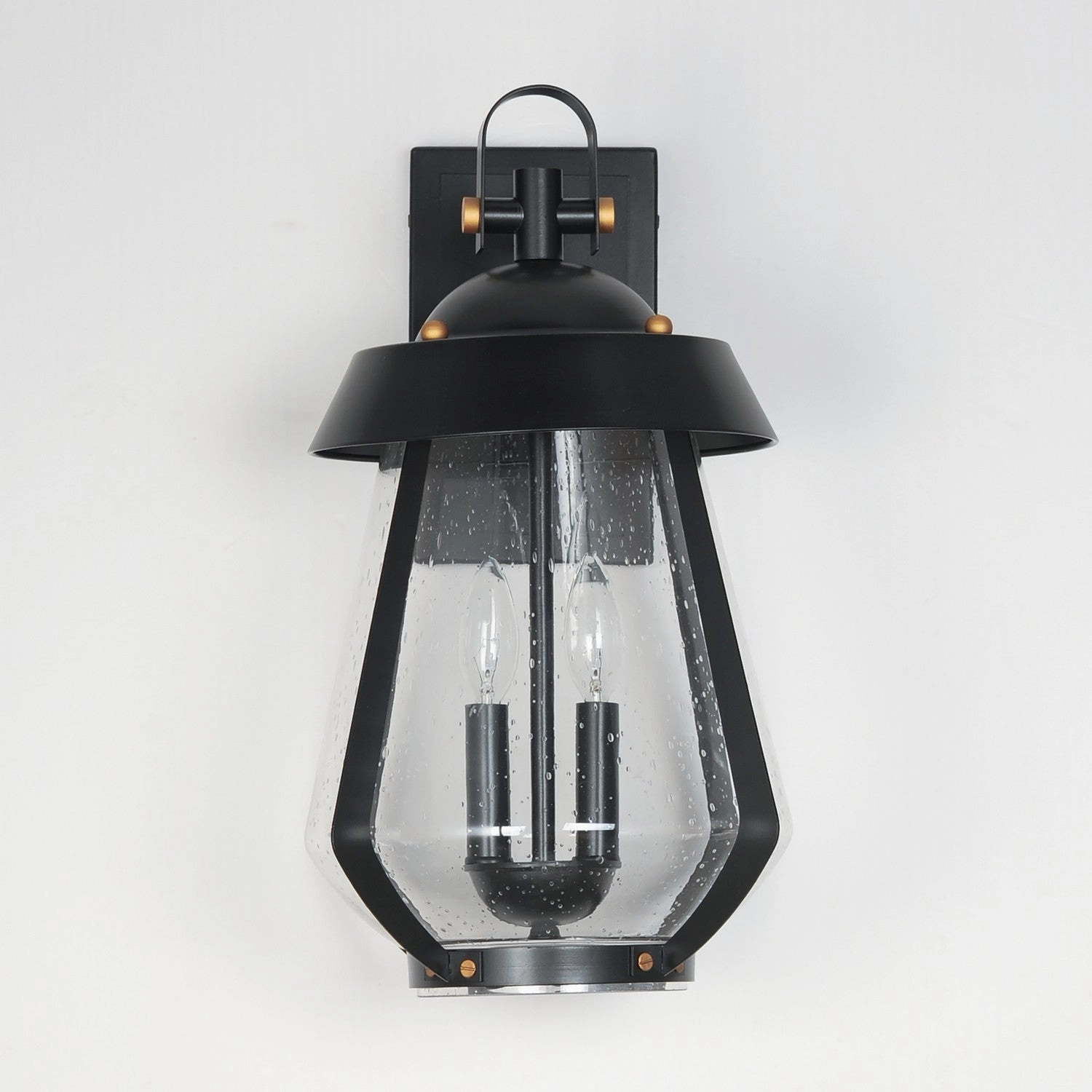 Mariner Two Light Outdoor Wall Sconce Black / Antique Brass