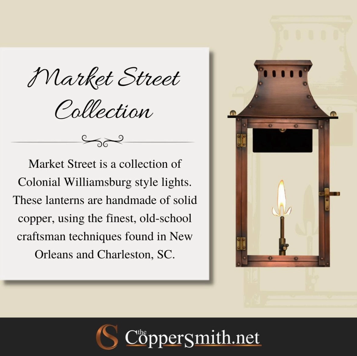 Market Street 16" Pre-lit Gas Outdoor Wall Sconce