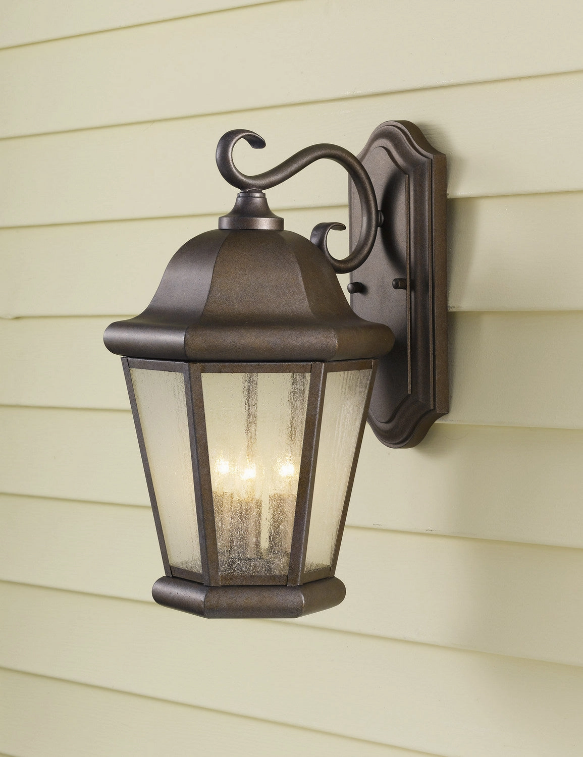 Martinsville Three Light Outdoor Wall Lantern Corinthian Bronze
