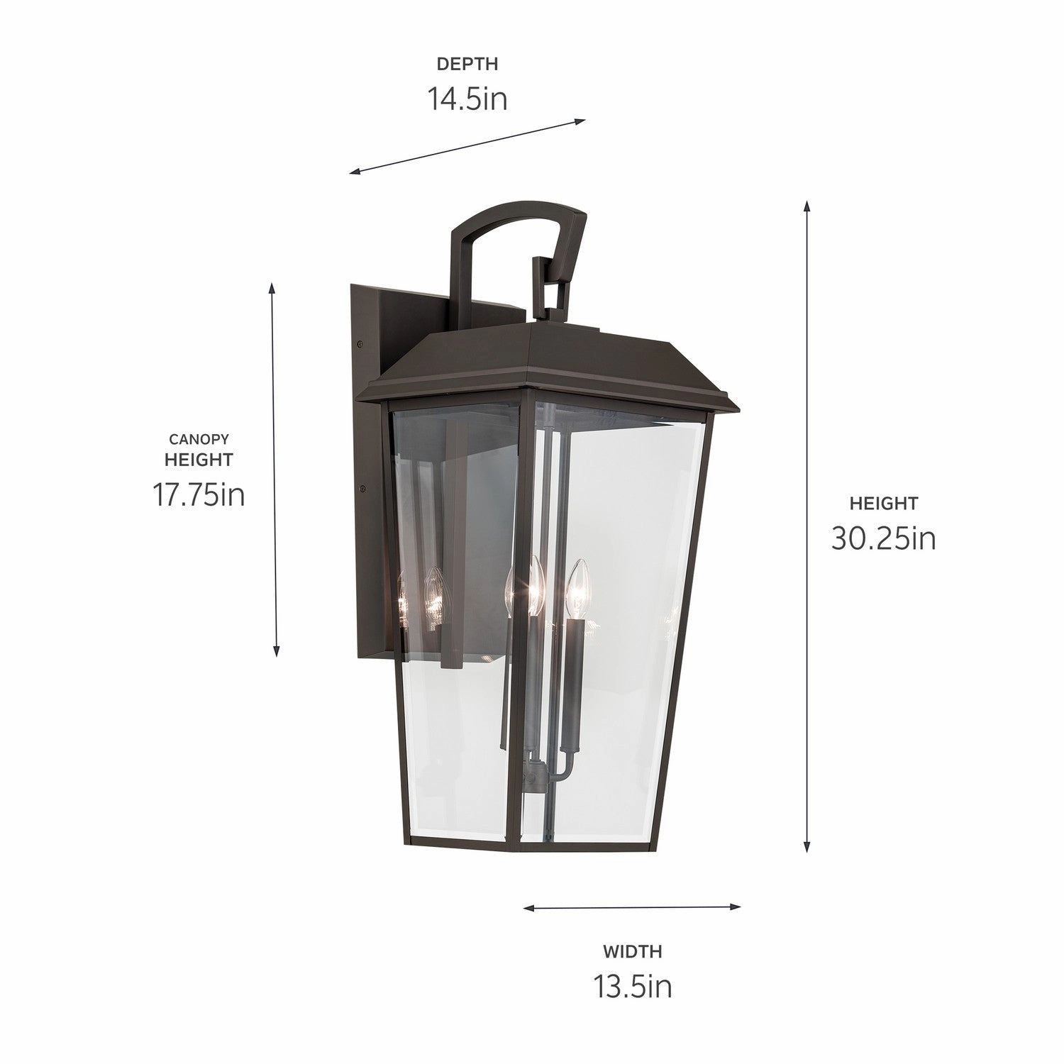 Mathus Three Light Outdoor Wall Mount Olde Bronze