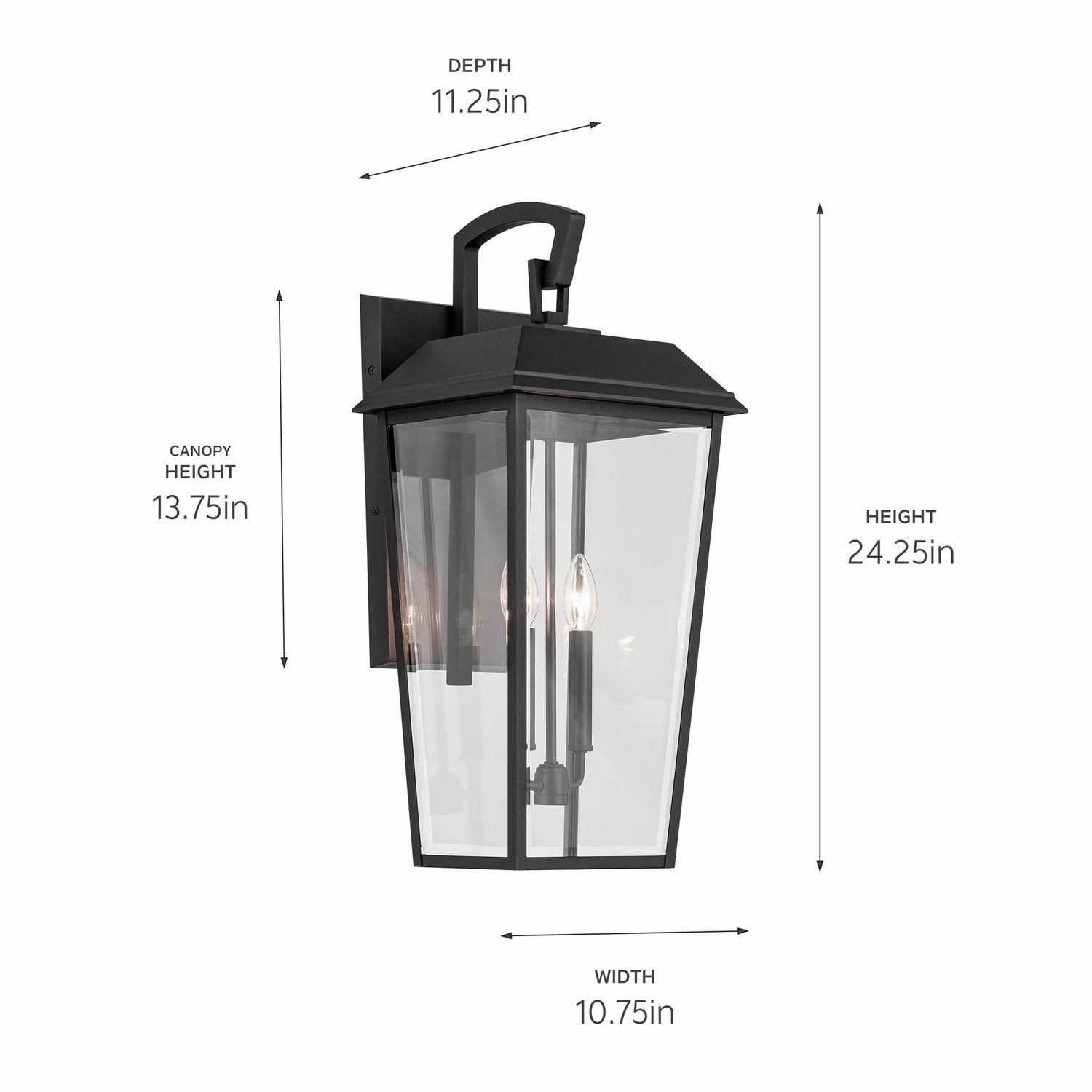 Mathus Two Light Outdoor Wall Mount Textured Black