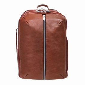 Mcklein 17" Leather Triple Compartment Carry-All Laptop Weekend Backpack Shop the Savings