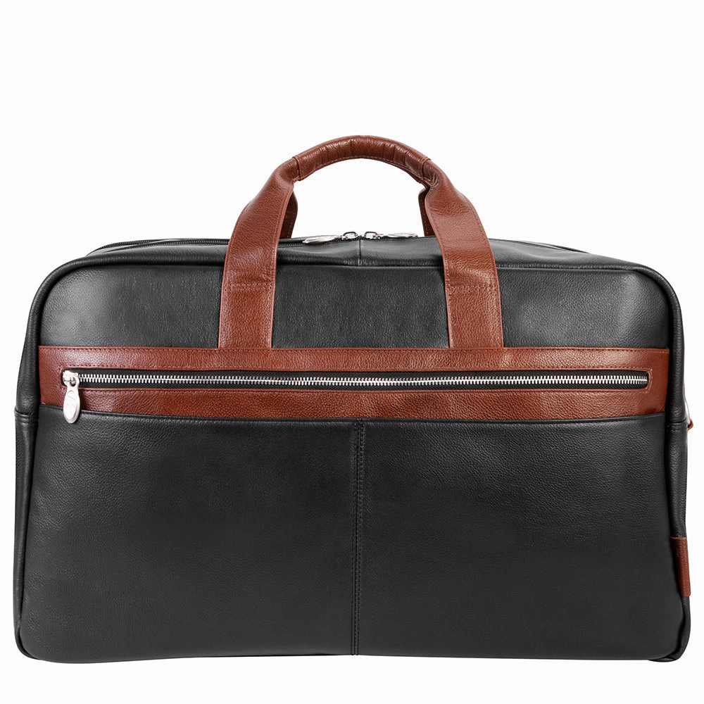 Grab Todays Deal Special Online Offer Mcklein 21" Leather Two-Tone Dual-Compartment Laptop Carry-All Duffel