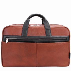 Mcklein 21" Leather Two-Tone Dual-Compartment Laptop Carry-All Duffel Clearance Savings Now Dont Miss These Savings