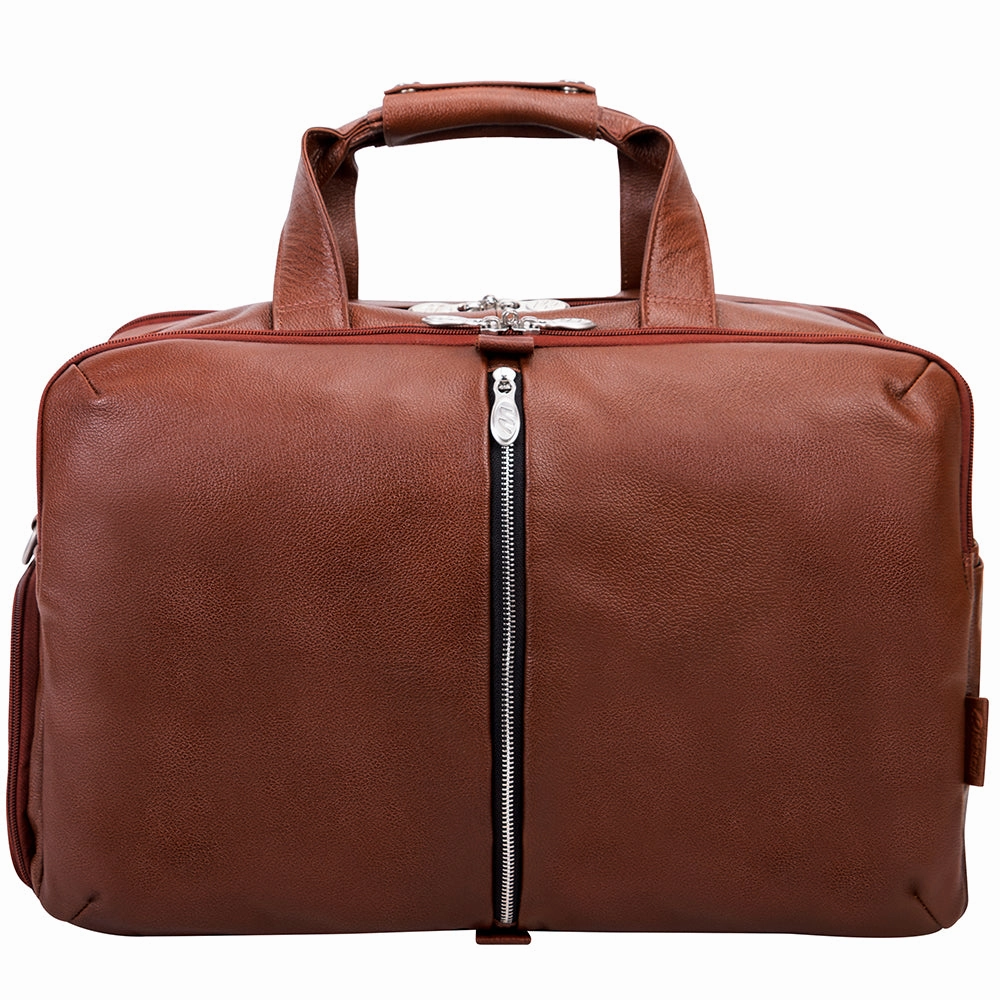 Shop Todays Picks Mcklein 22" Leather Triple Compartment Carry-All Laptop Duffel