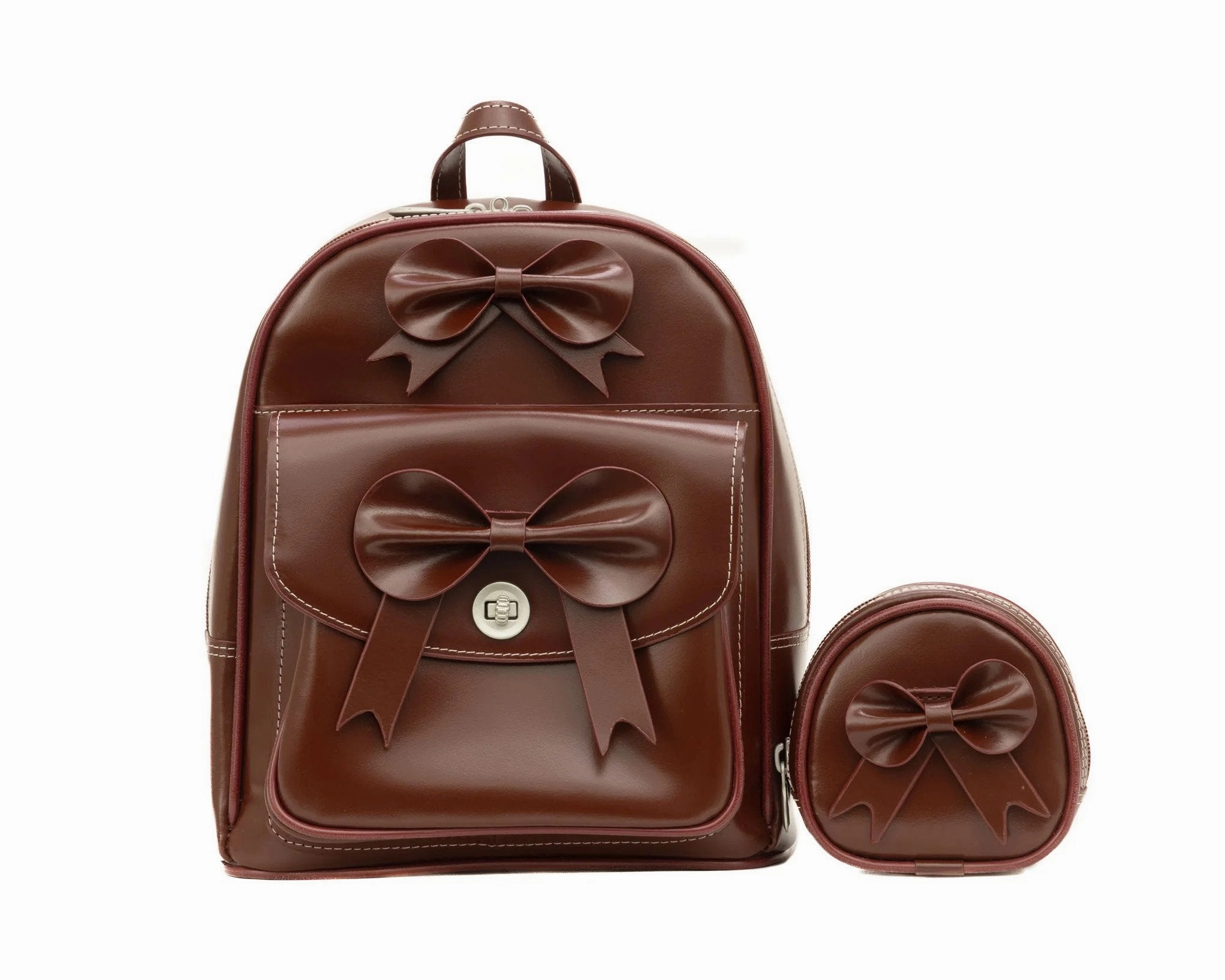 Mcklein Acadia Leather Mini Bow Backpack Limited Time Hot Deal