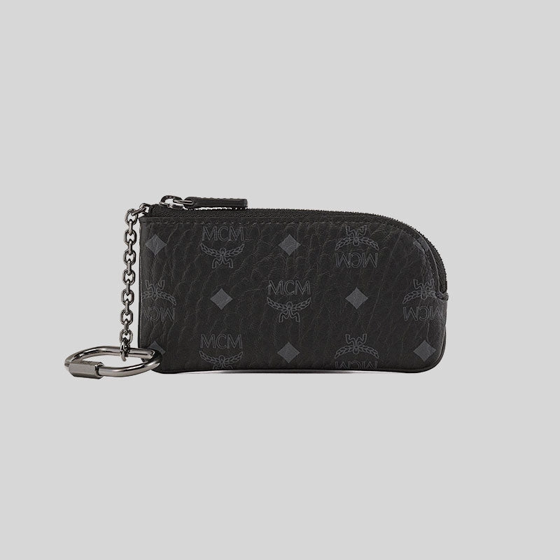 Online Exclusive Offer Mcm Aren Key Pouch In Visetos Black Mxkdsta01Bk001