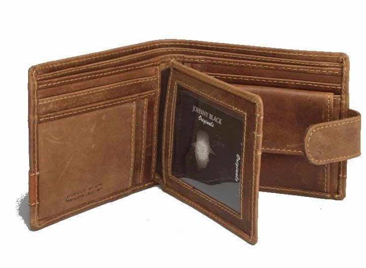Shop Smart Save Johnny Black Rugged Leather 9Cc Wallet | Brown