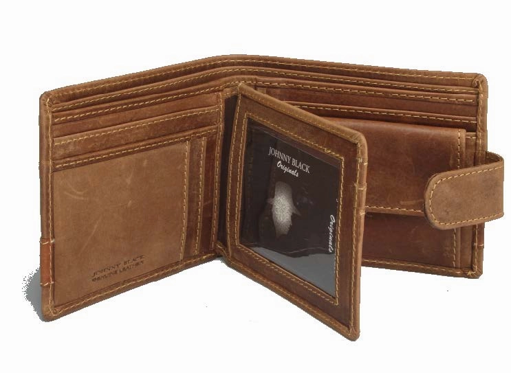 Grab Your Savings Johnny Black Rugged Leather 9Cc Wallet | Brown