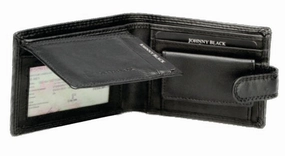 Johnny Black Chicago Mini Compact 8Cc Leather Wallet - Rfid | Black Special Price Offer