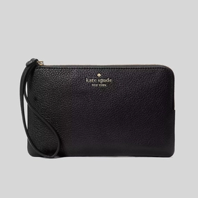 Save Big Online Mega Discount Event Kate Spade Leila Medium L-Zip Wristlet Black Ke933