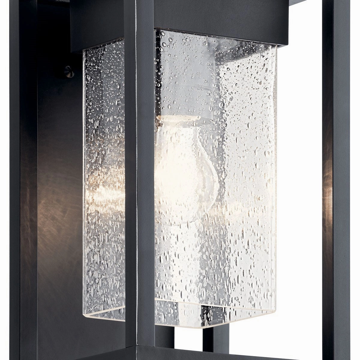 Mercer One Light Outdoor Wall Mount Black with Silver Highlights