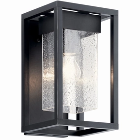 Mercer One Light Outdoor Wall Mount Black with Silver HighlightsOutdoor wall sconces with motion sensor