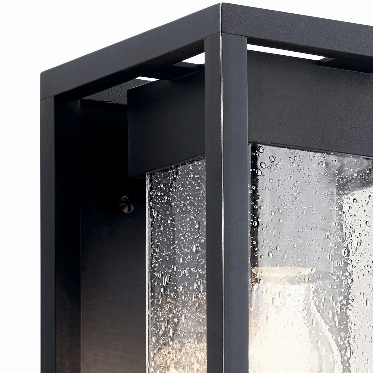 Mercer One Light Outdoor Wall Mount Black with Silver Highlights